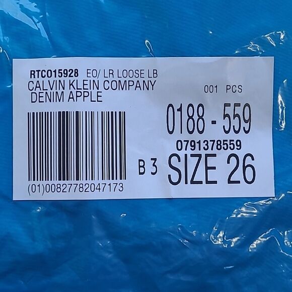 Calvin Klein Jeans Low Rise Loose blue Jeans size 26X30 NWT in packaging - Picture 8 of 12